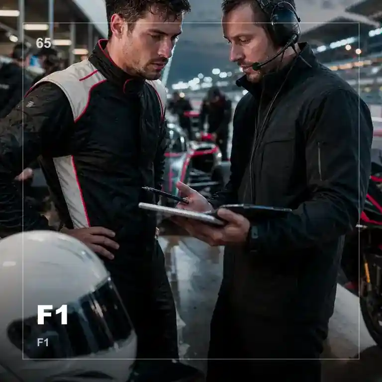 F1赛车在赛道上飞驰